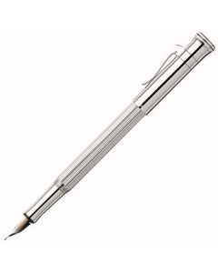 The Graf von Faber-Castell, Classic Sterling Silver Fountain Pen has been crafted from the finest materials. The barrel of the pen features a verticle ridged design with an all over polished design.
