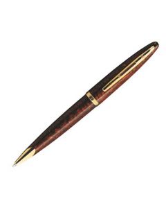 Waterman, Carene Amber Lacquer with Gold Trim Ballpoint Pen with medium width nib. A twist release mechanism enables you to change the inner cartridge with ease.