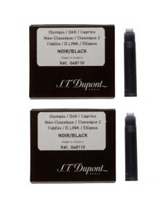 The S.T. Dupont Paris Fountain Pen Ink Cartridges - Black - 2 x Packs of 6