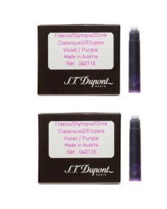 The S.T. Dupont Purple Fountain Pen Ink Cartridges 2x Pack of 6