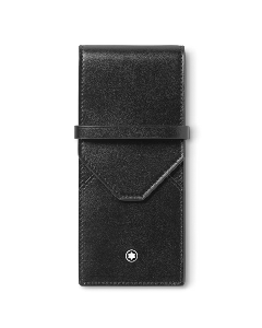 Montblanc's Meisterstück Black Leather 3 Pen Pouch can store 3 of the Montblanc LeGrand or Classique pens safely inside the leather case.
