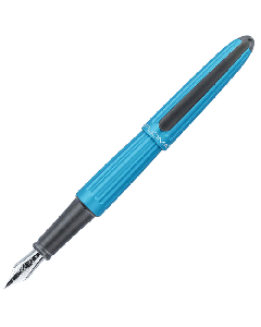 This Aero Fountain Pen in Turquoise by Diplomat is made with aluminium. 