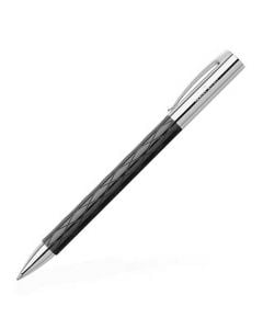 Faber-Castell, Ambition, Rhombus, Black Precious Resin & High Polished Stainless Steel. Twist Release Ballpoint pen.