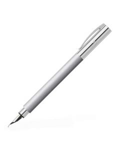 Faber- Castell, Ambition, Stainless Steel, Duel Effect Fountain Pen with a medium size nib. Nibs are also available separately in sizes B, EF & F.