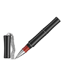 Rich Black Bamboo Rollerball Pen with Silver Tassel