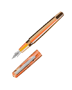 This TIBALDI Ginger Beige Infrangible Fountain Pen is made with resin and has a polished chrome finish to add a sleek aesthetic. 