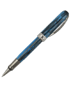 Visconti's Rembrandt-S Blue Resin Rollerball Pen has been made with resin and ruthenium.