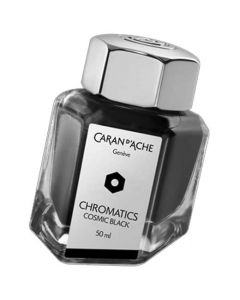 This is the Caran d'Ache Cosmic Black Chromatics 50ml Ink Bottle. 
