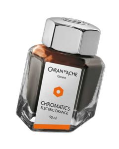 This is the Caran d'Ache Electric Orange Chromatics 50ml Ink Bottle. 