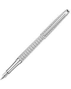 This is the Caran d'Ache Léman Slim Lights Silver-Plated Fountain Pen. 