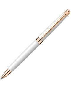 This is the Caran d'Ache Léman Slim White & Rose Gold Ballpoint Pen. 
