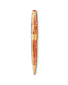 Montblanc's Meisterstück Solitaire LeGrand Ballpoint Pen The Origin Collection has three gold-plated rings around the centre for branding.
