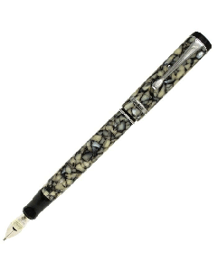 This Conklin Duragraph Cracked Ice Fountain Pen was made in the US and has a resin barrel and cap. 