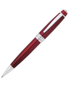 Cross Bailey ballpoint pen, in red lacquer with chrome fittings.