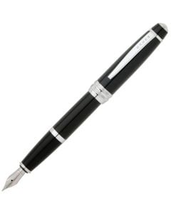 Cross Bailey fountain pen, in black lacquer with chrome fittings.