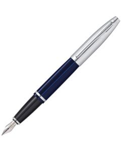 This Calais Polished Blue Lacquer & Chrome Fountain Pen is designed by Cross.