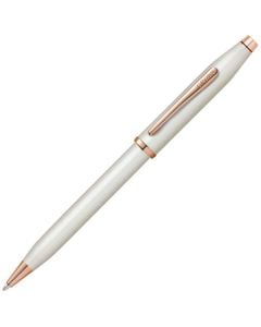 Cross Century II Pearlescent White and Rose Gold Tone ballpoint pen.