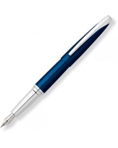 Cross ATX Fountain Pen -Translucent Blue Lacquer with Stainless Steel Nib.