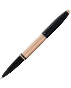 This is the Cross Calais Matte Rose Gold & Black Lacquer Rollerball Pen.