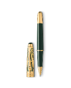 Montblanc's Meisterstück Doué Classique Rollerball Pen The Origin Collection is made with precious resin and gold plating.