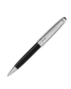 Platinum-coated Montblanc ballpoint pen with precious black resin barrel. 