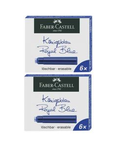 Pack of 6 Royal Blue Fountain Pen Cartridges from Graf von Faber-Castell.