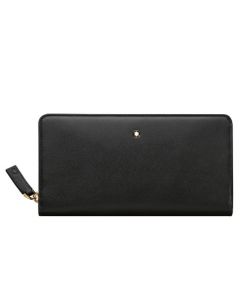 Front view of the Meisterstück black smooth leather 8 cc wallet by Montblanc.