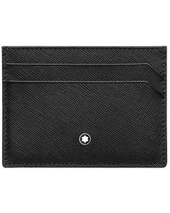 Full front view of the Montblanc black Sartorial 5CC card holder.
