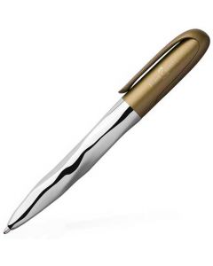 Faber-Castell, Metallic olive, Nice Pen Ballpoint with a twisted steel barrel, brand signature and secure clip detail.