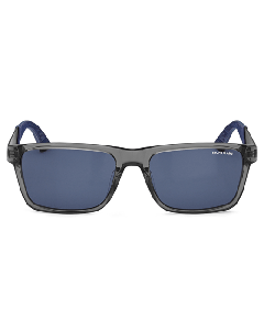 Montblanc's Rectangular Grey Acetate Framed Sunglasses with blue lenses. 