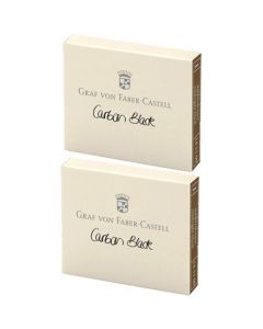 2 x Pack of 6 Permanent Carbon Black Ink Cartridges from Graf von Faber-Castell.
