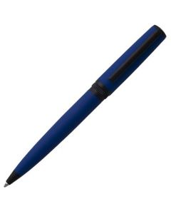 The Hugo Boss, Gear, Matrix Deep Blue Lacquer Ballpoint Pen uses a twist release mechanism to reveal the smooth glide cartridge inside.