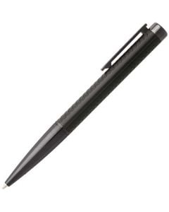 The Hugo Boss, Tire Gunmetal Plated Brass Ballpoint Pen features a twist release mechanism and unique tyre tread detail.