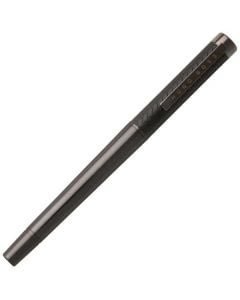 The Hugo Boss, Tire Rollerball Pen has been finished in complementary colouring across the entire surface. Gunmetal plated brass polished to a high shine and soft black rubber detailing. 