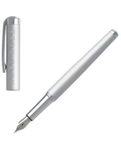 The Hugo Boss, Inception Chrome Fountain Pen is ideal for any Hugo Boss fan or simply as a personal gift. The pen combines matt and polished chrome finishes for a contemporary style and subtle grace.
