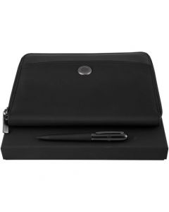 This Black A5 Conference Folder & Contour Ballpoint Pen Set has been designed by Hugo Boss. 