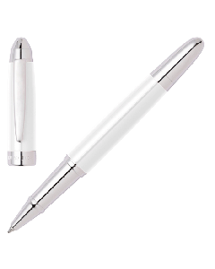 This Hugo Boss Icon Rollerball Pen in White & Chrome comes in a branded gift box.