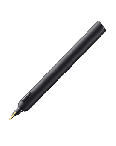 This LAMY Dialog cc Fountain Pen Gift Set Matte Black has a 14k gold nib in a medium size. 