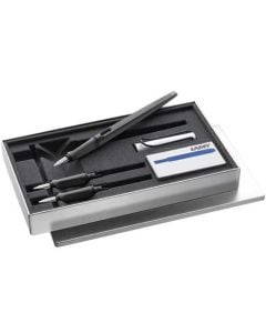 This is the LAMY Matt Black & Aluminium Joy AL Fountain Pen Set.