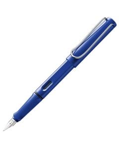 The LAMY blue fountain pen in the Safari collection comes in a small pop up box under a two year warranty.
