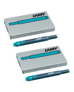 LAMY turquoise ink cartridges, suitable for all LAMY fountain pens excluding the 2000 range.