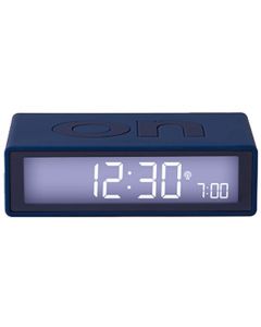 This is the Lexon Dark Blue Flip+ Alarm Clock.