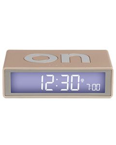 This is the Lexon Soft Gold Flip+ Alarm Clock. 