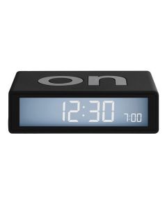 Black Flip+ Travel Alarm Clock designed by Lexon.
