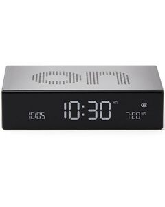 This is the Silver Flip Premium Alarm Clock created by Lexon.