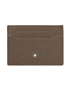 Montblanc's Sartorial Saffiano Leather Card Holder 5CC, Mastic brown in saffiano leather.