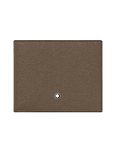 Montblanc's Sartorial 6CC Saffiano Leather Wallet, Mastic comes in a drawstring pouch.