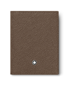 This Brown Leather Sartorial Business Card Holder, 4CC by Montblanc has a bifold exterior.
