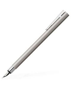 Faber-Castell, Neo Slim, Matte Effect Stainless Steel Fountain Pen with Chrome Detail & Nib size M