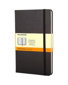 Black Lined Hard Cover Large Classic Notebook designed by Moleskine.